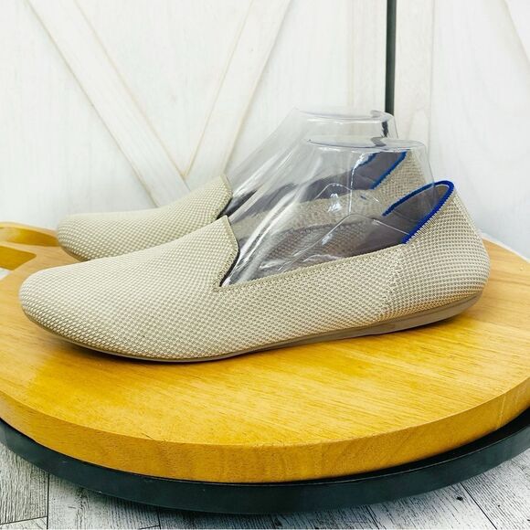 Rothy’s The Loafer Linen Double Stich Slip On Flats Shoe Tan 11 - Picture 3 of 11